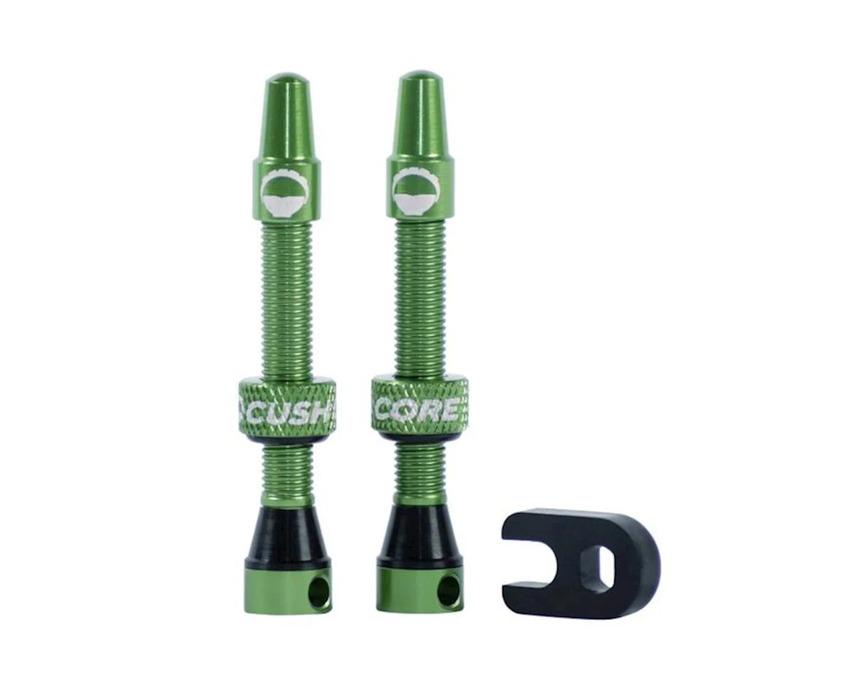 CushCore Air Valve Tubeless Valve Set  (Green) (44mm)